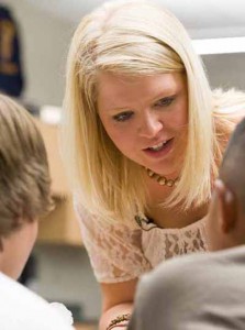 Colorado State University Agricultural Education student Elisa Sagehorn teaches at Windsor High School, May 17, 2012.