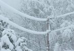 Sagging power lines from heavy snow