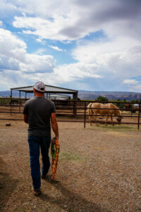 Veteran and Harmony Acres volunteer CalvinCage, who credits Harmony Acres for helping save his life, takes in the spectacular view at the stables.