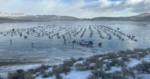 Photo of a ice fishing tournament